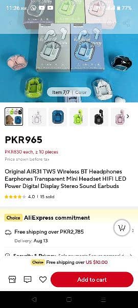 Original AIR31 TWS Wireless BT Headphones Earphones Transparent Mini 6