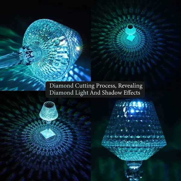 Rise Diamond Table Touch Lamp Crystal Usb Chargeble 2