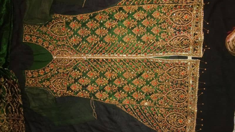 silk gharara and  frok style shirt with net dubatta 1