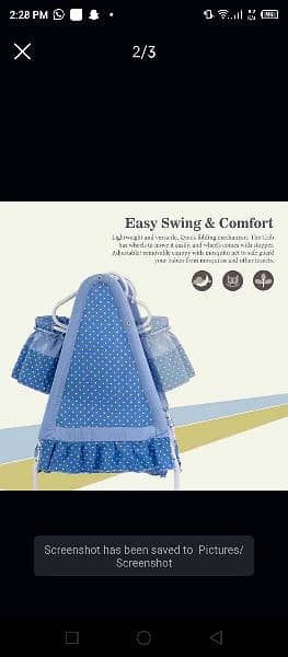 baby swing with mosquito net 1