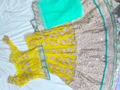 yellow gota work lehnga 0