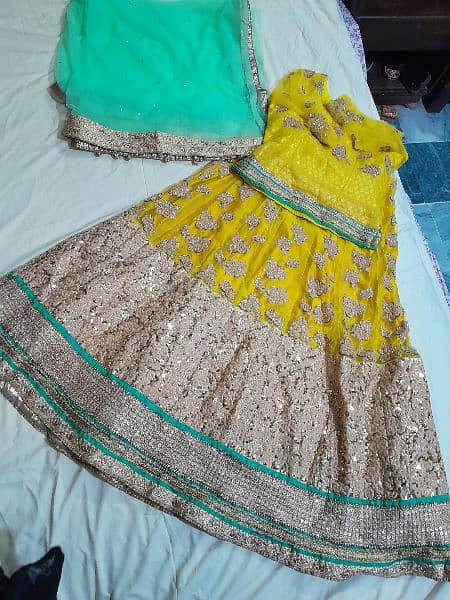 yellow gota work lehnga 1