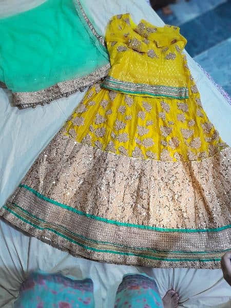 yellow gota work lehnga 2