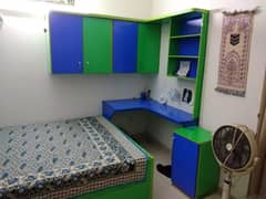 kids room bed with under bed