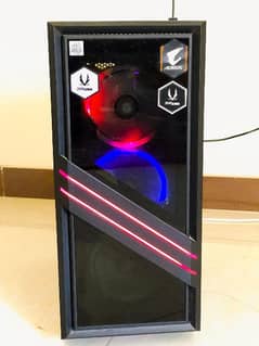 Stunning ultra modern gaming pc with a graphic card, cooling system.