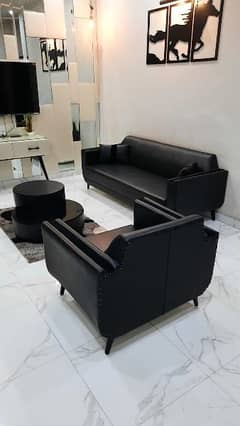 5 seater sofa set with center table made with orignal leather