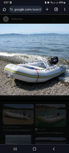 an inflatable boat.