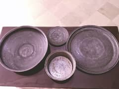 Pure cooper antique pots and tray 0