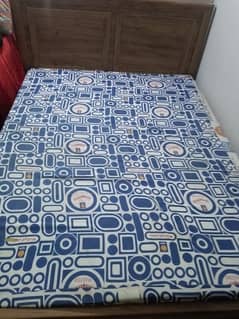 wooden bed with mattress for sale