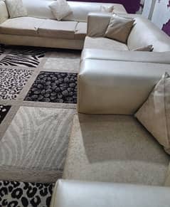 7 seater sofa with Rexine cover.