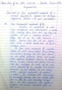 Hand writing assignment online
