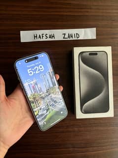 iPhone 15 pro with box 128gb factory unlocked titanium Faisalabad