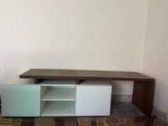 TV console Table, LED table, TV rack, White furniture Design