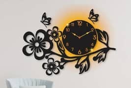 Flowers Designer Analogue Wall Clock With Light