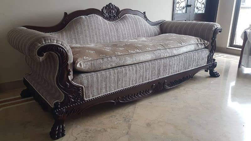 Large Sheesham Wood Sofa Set 1