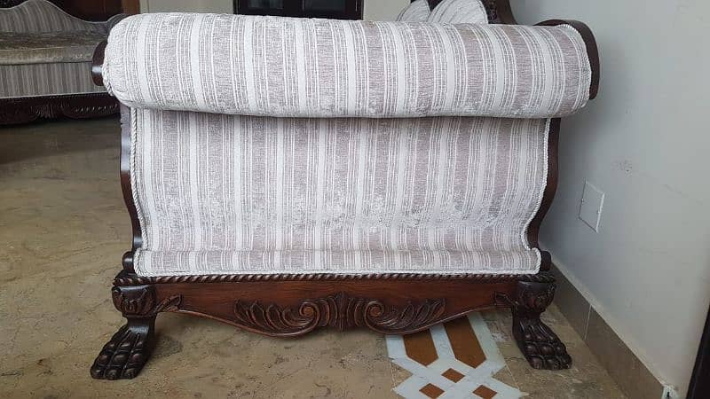 Large Sheesham Wood Sofa Set 4