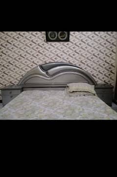 Deco Bed Without Mattres 2 Side table & 3 door almari