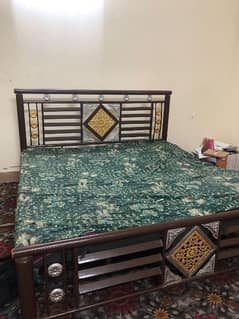 King size iron Bed with Mattress