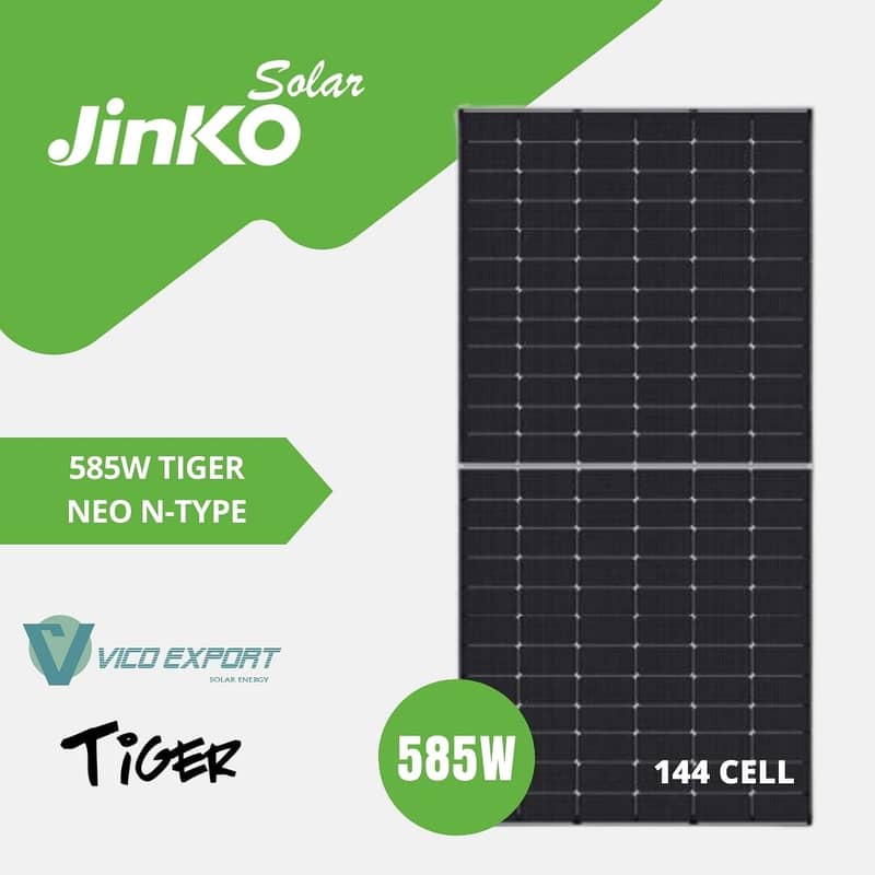 New Jinko Solar Panels 585w Bificial N type | Whole Sale rate 1