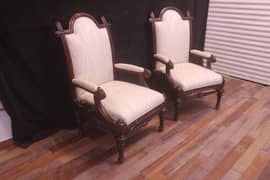 Pair of sheesham wood coffee chairs