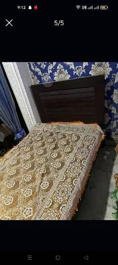 single bed with mattress and side table and mirrors f 0