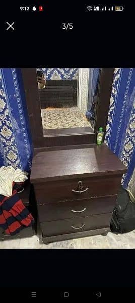 single bed with mattress and side table and mirrors f 4