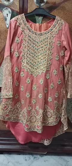 Bridal lehnga peach colour