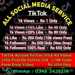 TikTok Like, Followers, Views