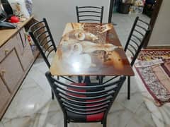 Rode Iron Dining Table 4 Chairs