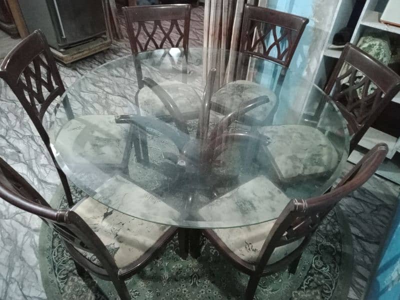 wooden round dining table with 6 chairs 2