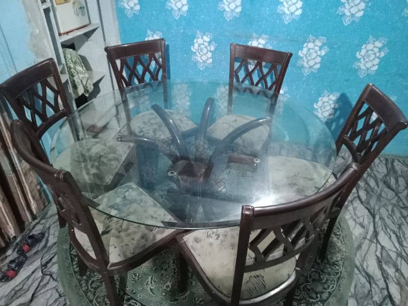 wooden round dining table with 6 chairs 3