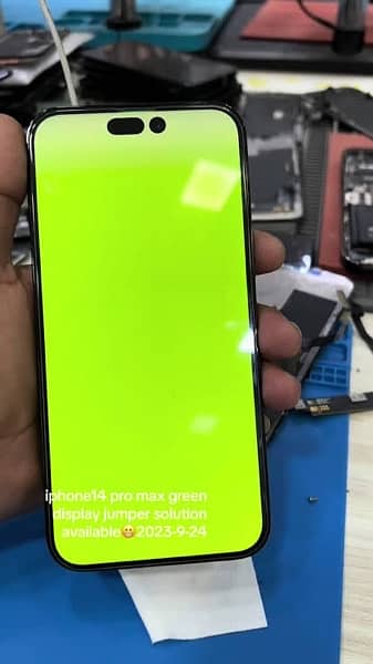 iphone 13pro max 14pro max 15pro max green white lcd panel solution 1