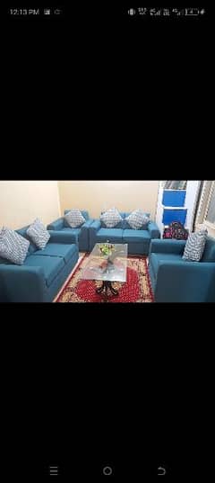 6 seater sofa set with cushions and safa covers