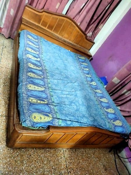 King Size bed with spring mattress & Dressing table 2