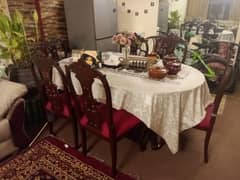 Shishan wood carved dinning table with new Poshish