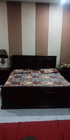 solid wooden bed