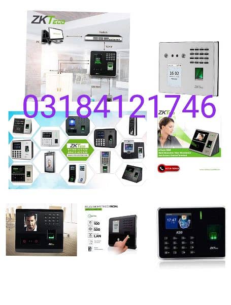 biometric zkteco fingerprint/face time attendance machine 2