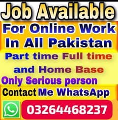 JOB Opportunity For MALE FEMALE & Student