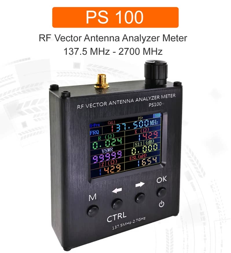 PS100 UV RF Vector Impedance ANT SWR Antenna Analyzer Meter Tester 140 0