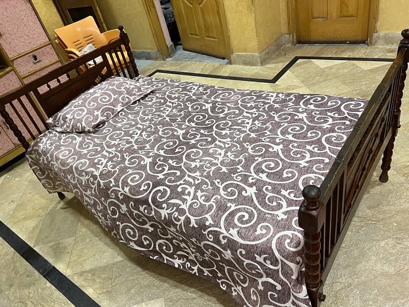 pure wooden bed with mattress 3