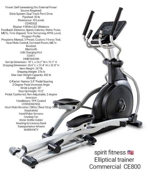 spirit usa commercial elliptical trainer gym and fitness machine 2