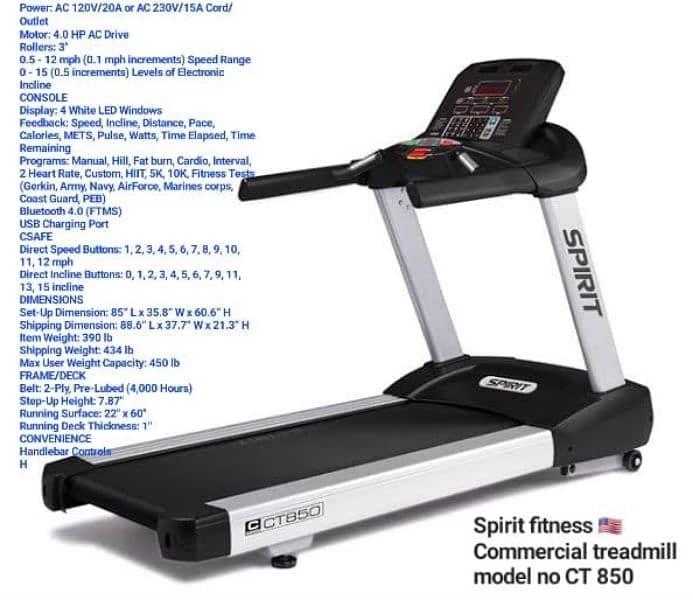 spirit usa commercial treadmill gym and fitness machine 5