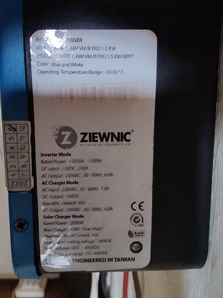 Zeiwnic Aim 1.5kw inverter with battery 3