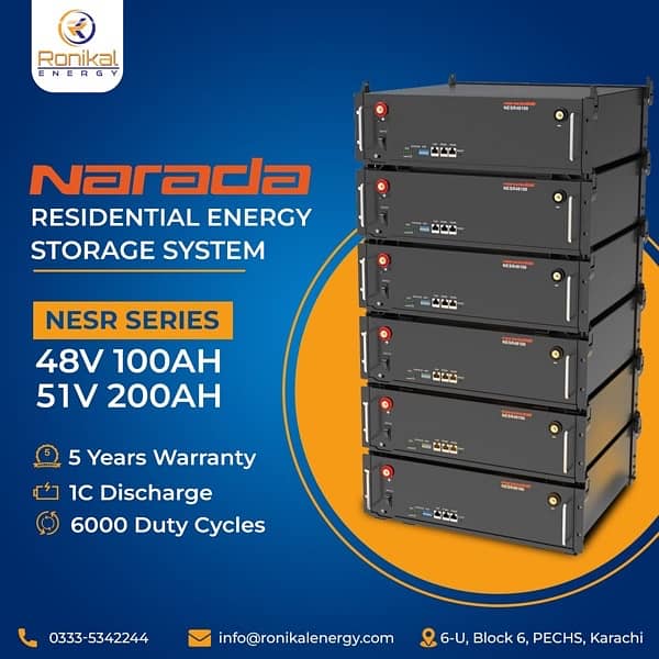 Narada Rechargeable Lithium Ion 48,51.2volt-100Ah 5 Year Warranty 0