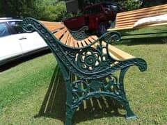 Victoria park bench cast iron wooden 0