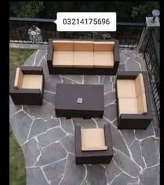 OUTDOOR GARDEN RATTAN UPVC FURNITURE SOFA SET CHAIRS TABLE UMBRELLA