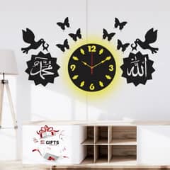 Wooden wall clock for home decorations