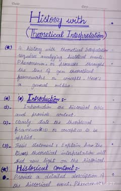 Handwriting assignment work