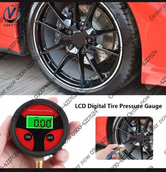 0-200PSI Digital Tyre Tire Air Pressure Gauge LCD Backlight Dig 0