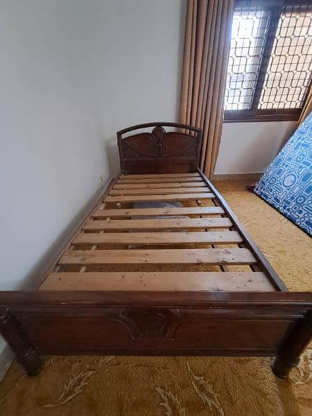 Sheesham One Single Bed with Side Table, No Mattress 0